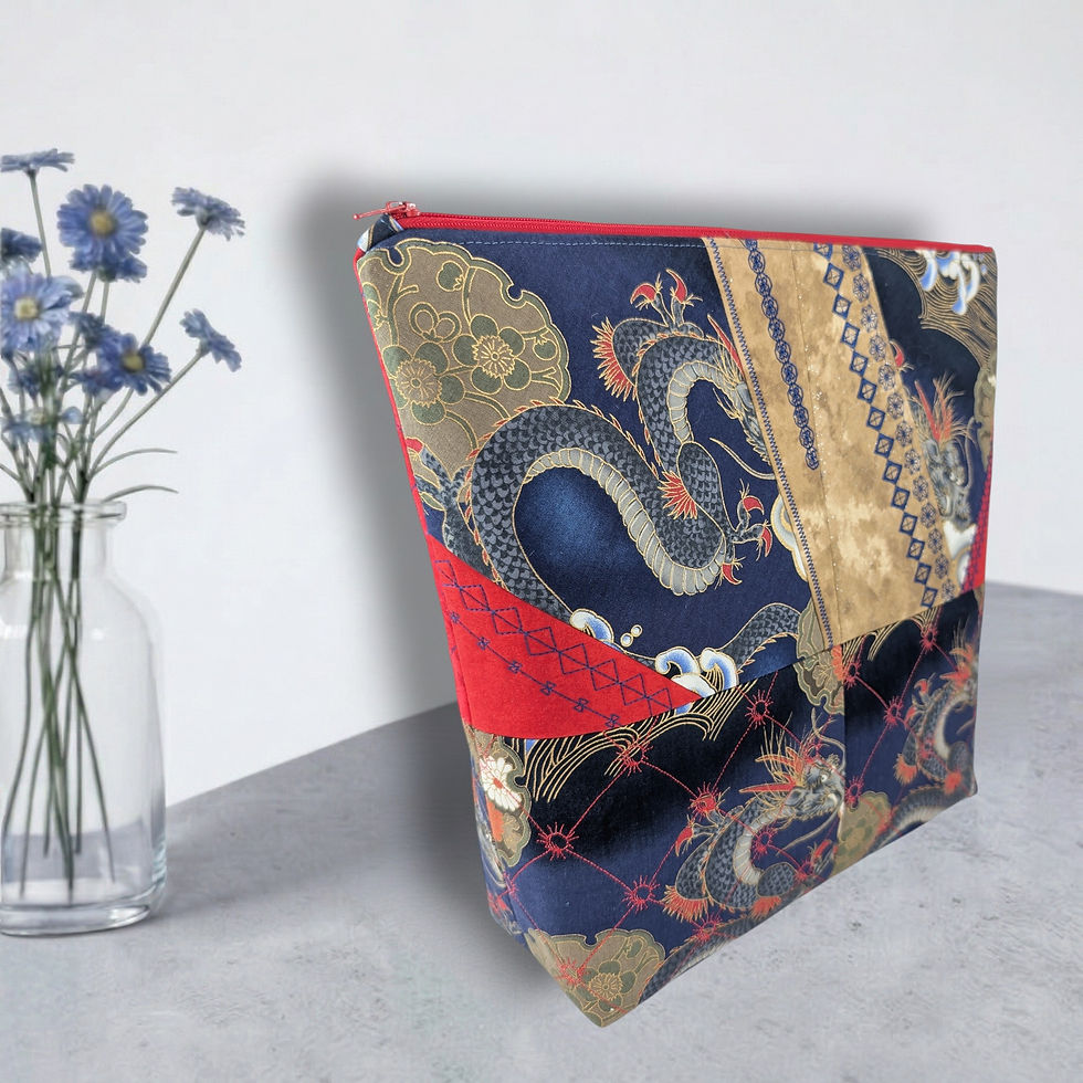 Thumbnail: Chinese Dragon Embroidered Project Bag