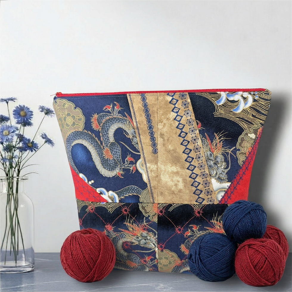 Thumbnail: Chinese Dragon Embroidered Project Bag