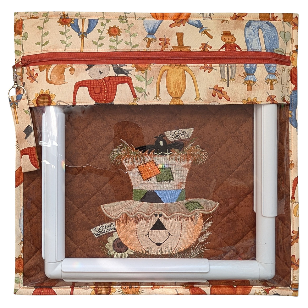 Thumbnail: Halloween Pumpkin Embroidered Vinyl Front Cross Stitch Project