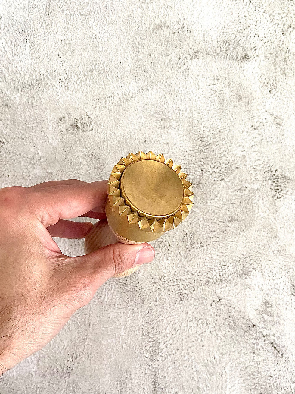 Thumbnail: Brass Round Ravioli Stamp 50mm