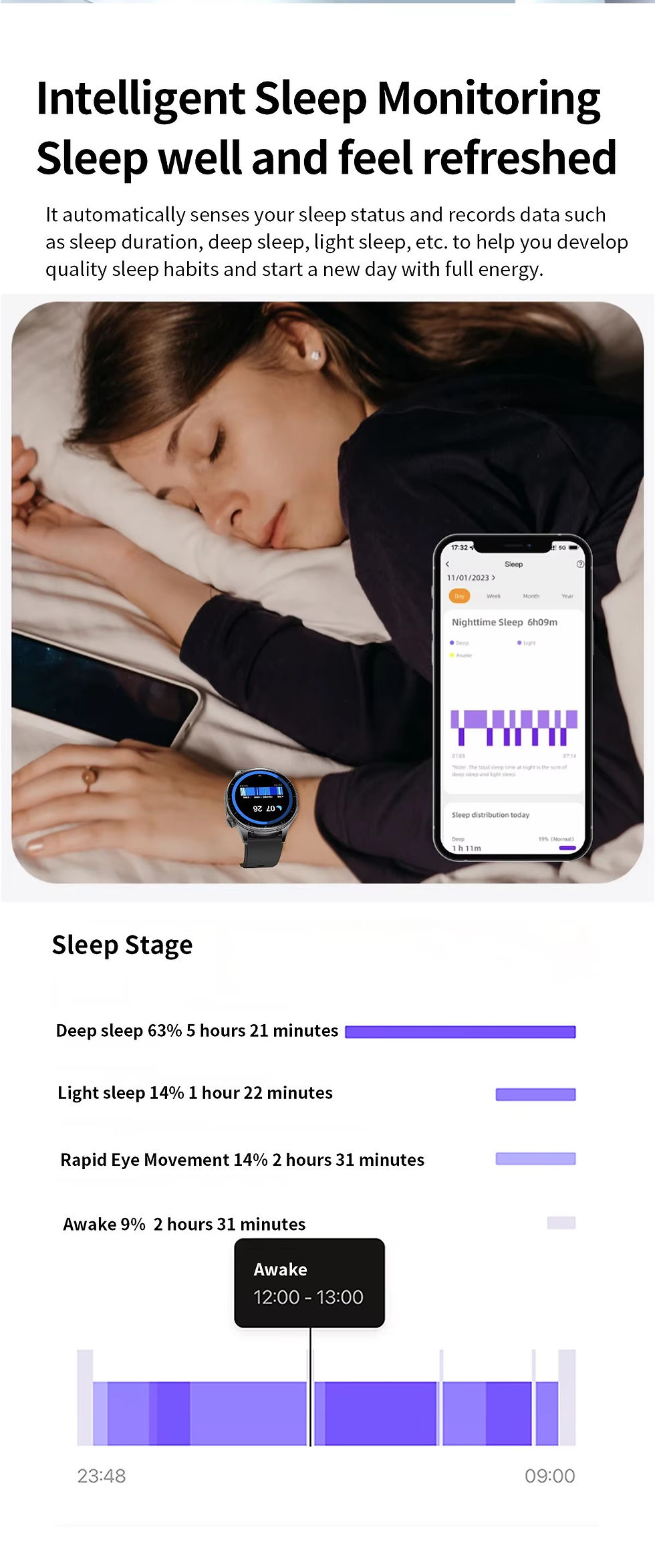 Thumbnail: T98 Smart Watch TWS 2-in-1 Bluetooth Earphones Health Exercise Monitoring Headse