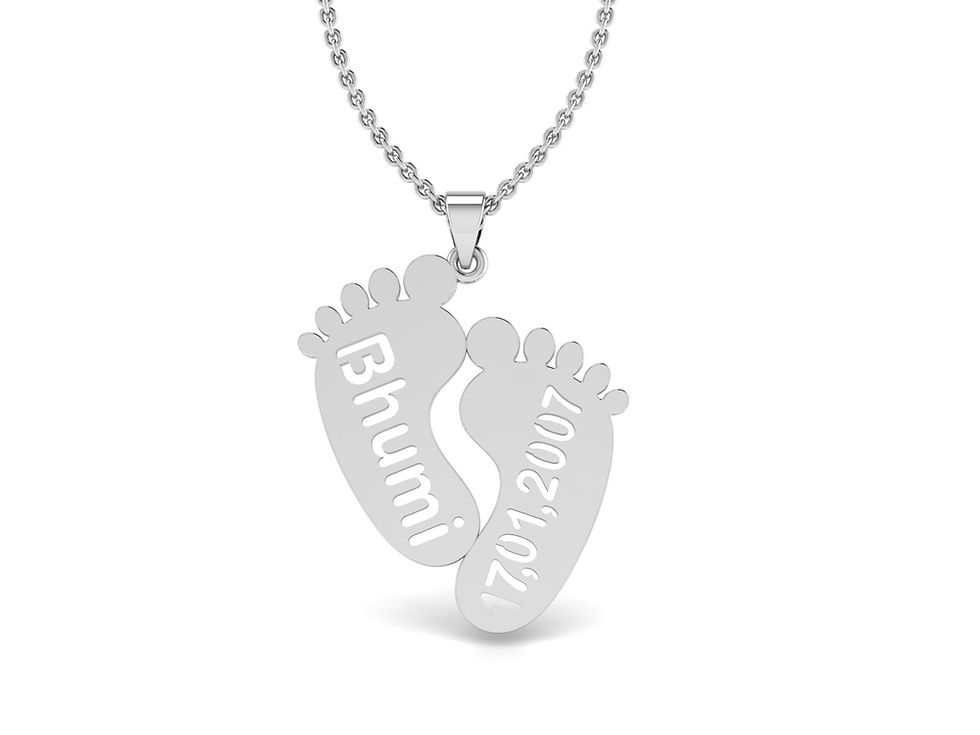 Thumbnail: Personalised Baby feet Necklace 