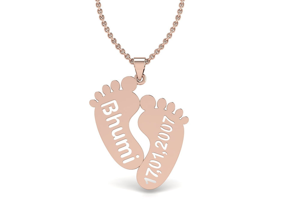 Thumbnail: Personalised Baby feet Necklace 