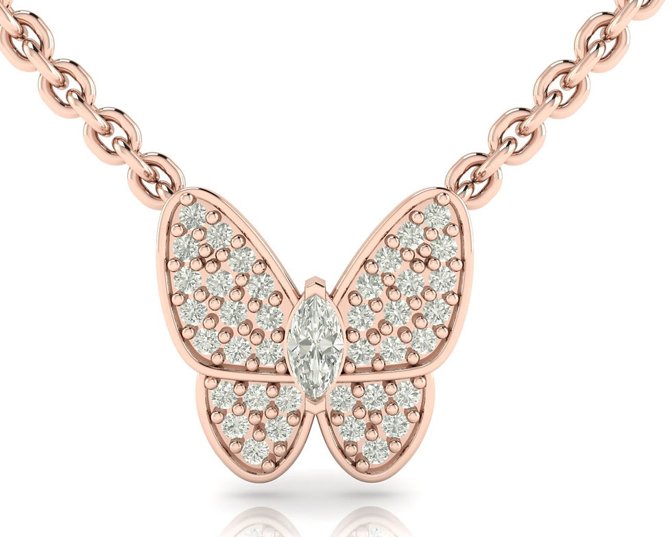 Thumbnail: Butterfly Pave diamond Necklace 