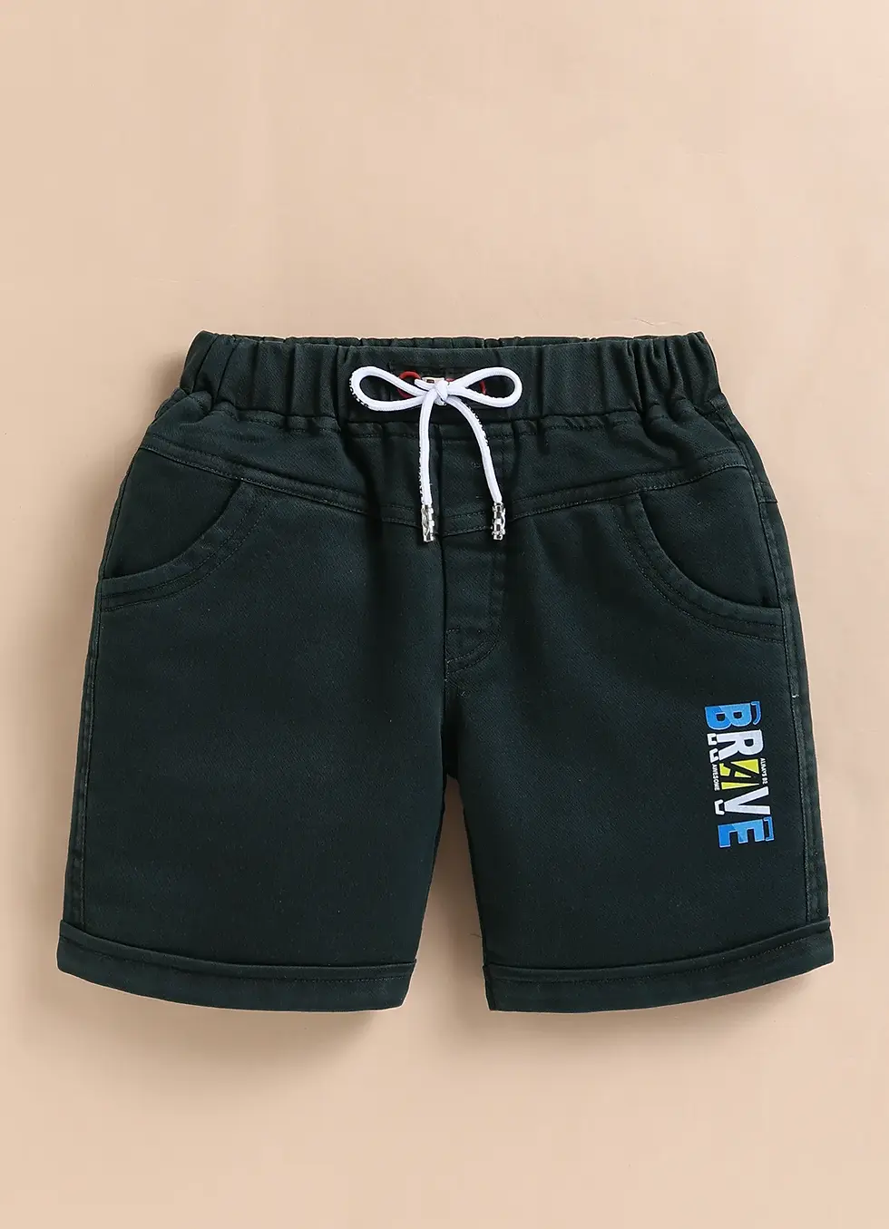 Thumbnail: Boys Abstract Graphic Button-Down Shirt & "Brave" Shorts Set