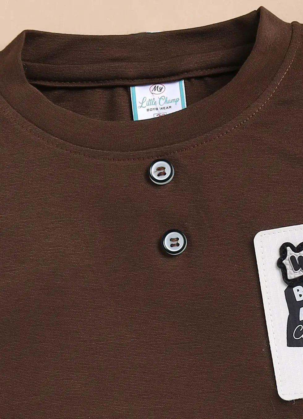 Thumbnail: Boys "COMO" Henley Tee & "Inspire More" Cargo Shorts Set