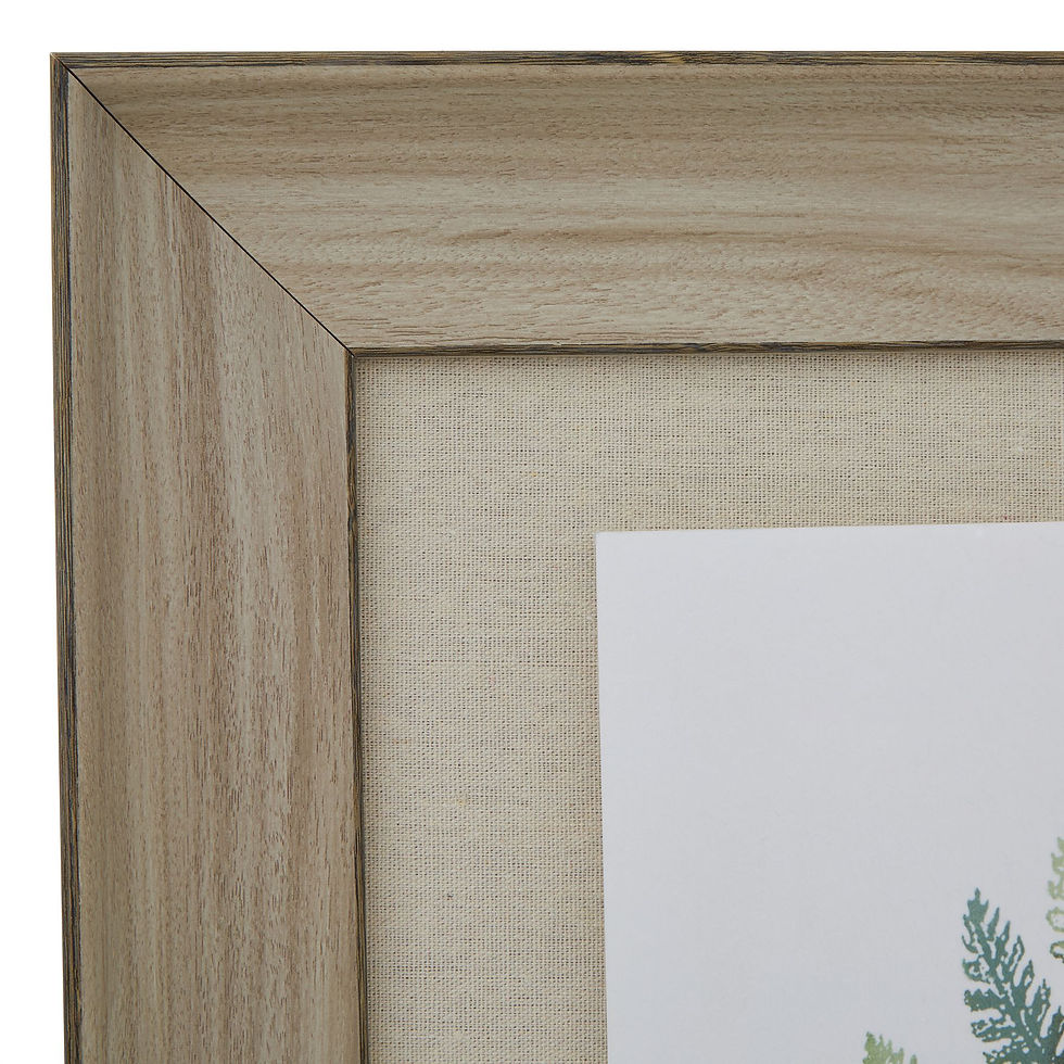 Thumbnail: Watercolour Delicate Fern in Washed Wood Frame