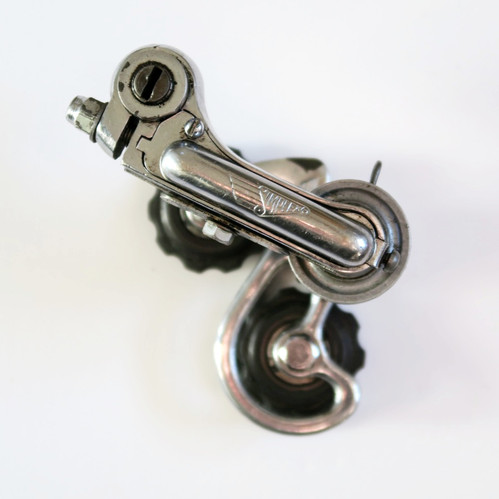Dérailleur Arrière Vintage Juy Simplex Type Rigidex + Levier - Occasion Pour Vélo Ancien