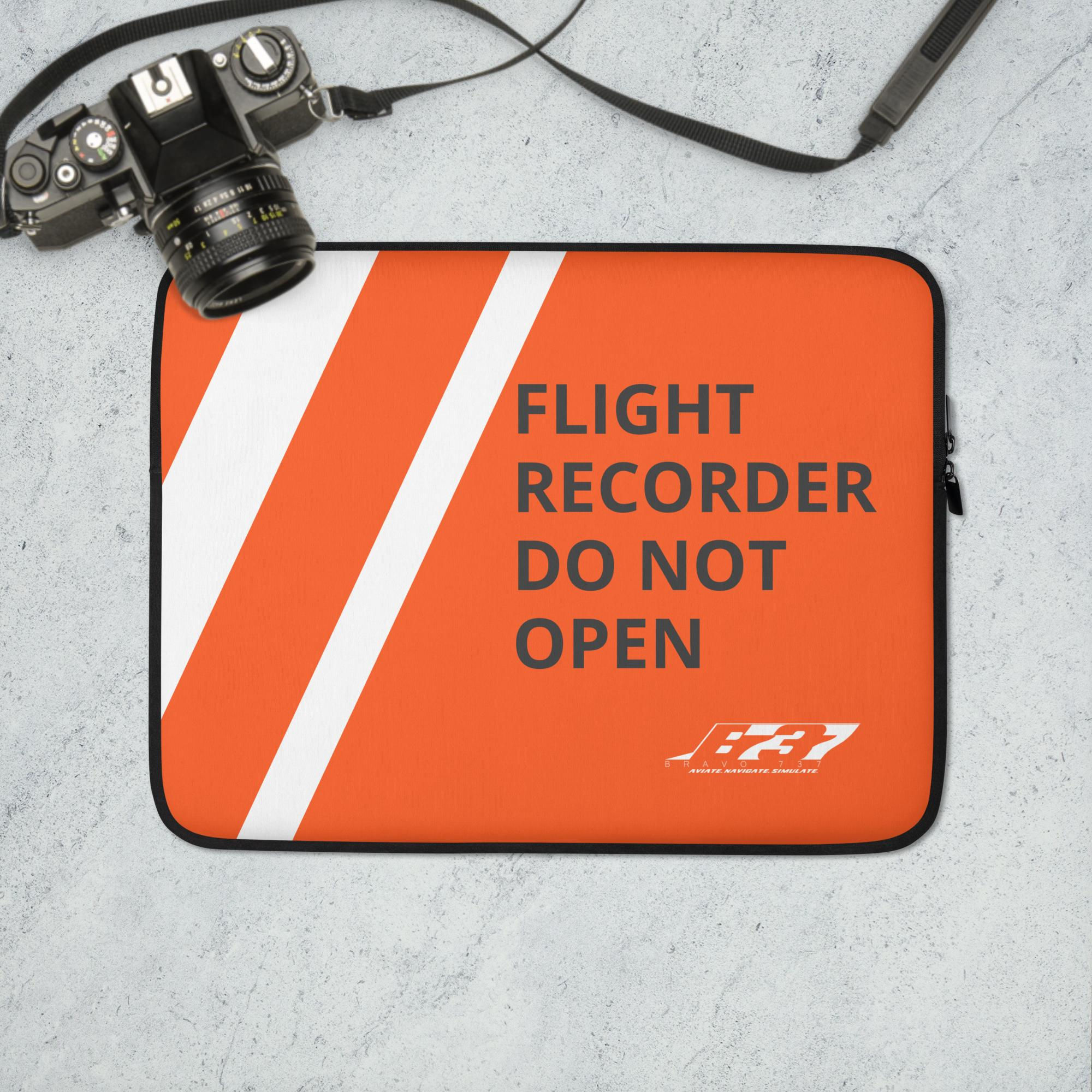 FLIGHT RECORDER DO NOT OPEN Laptop Sleeve