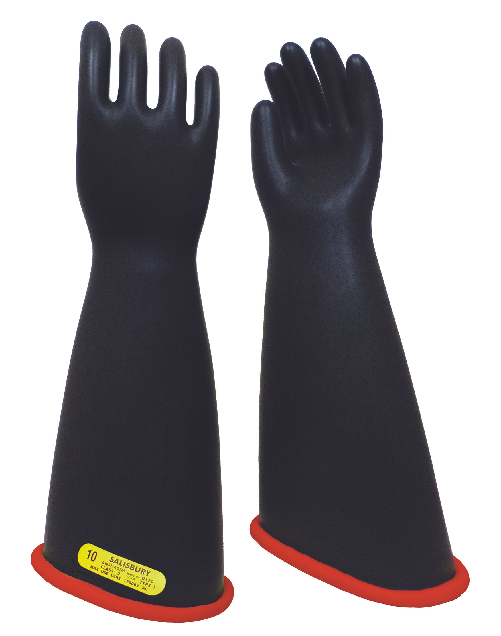 SALISBURY Rubber Glove, Cl 2, 18-in, Contour, Red/Blk | NG218CRB