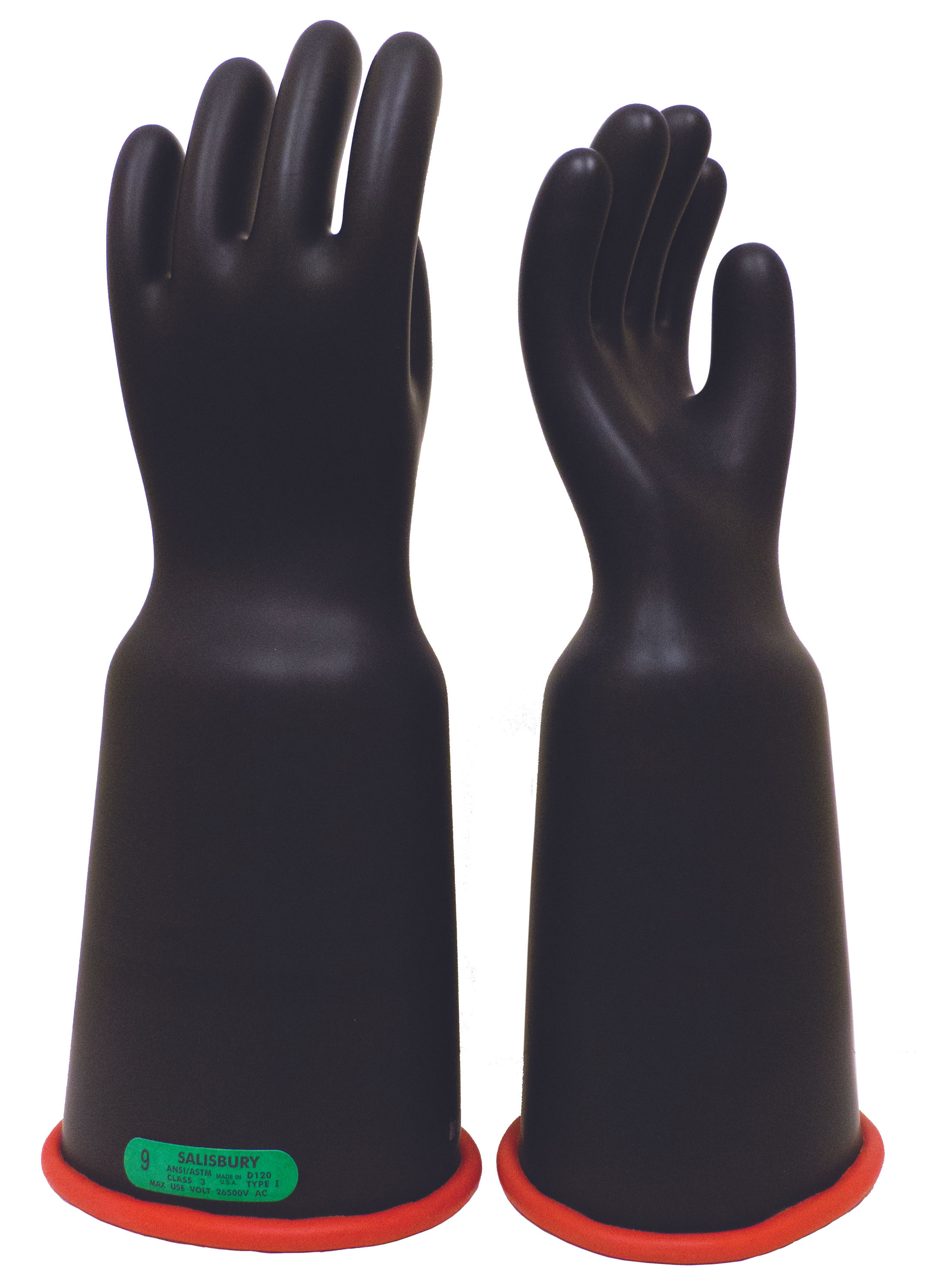 SALISBURY Rubber Glove, Cl 3, 16-in, Bell-Cuff, Red/Blk | NG316BCRB