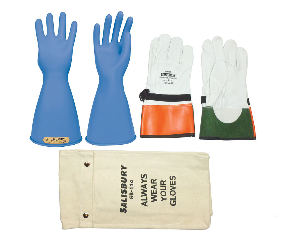 Glove kit, Cl 00, 14-in, Blue w/ protectors & bag | SK-GK0014BL