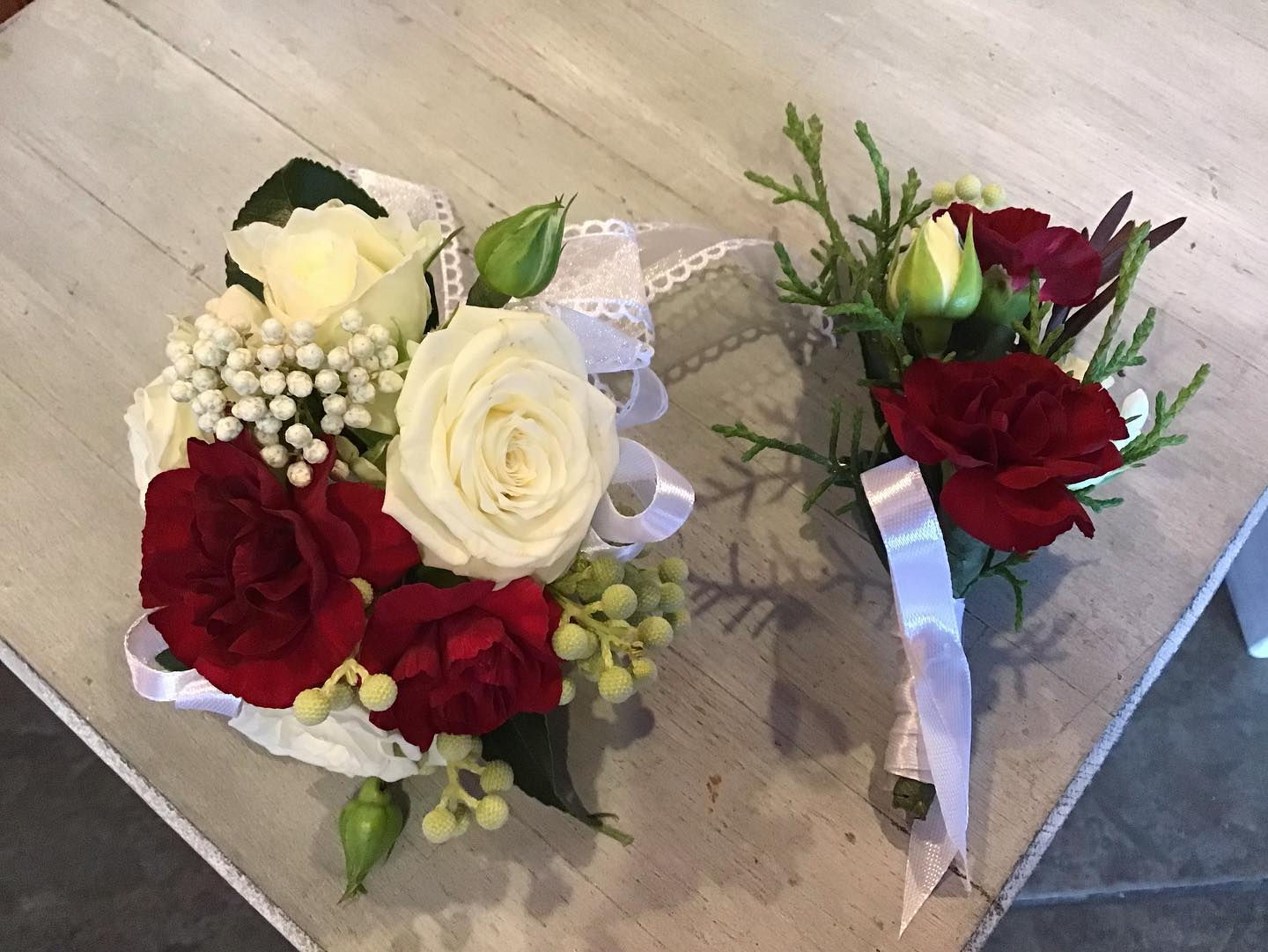 Red Bloom Corsage & Buttonhole
