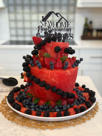watermelon in the form of a cake as an alternative for a healthier dessert option