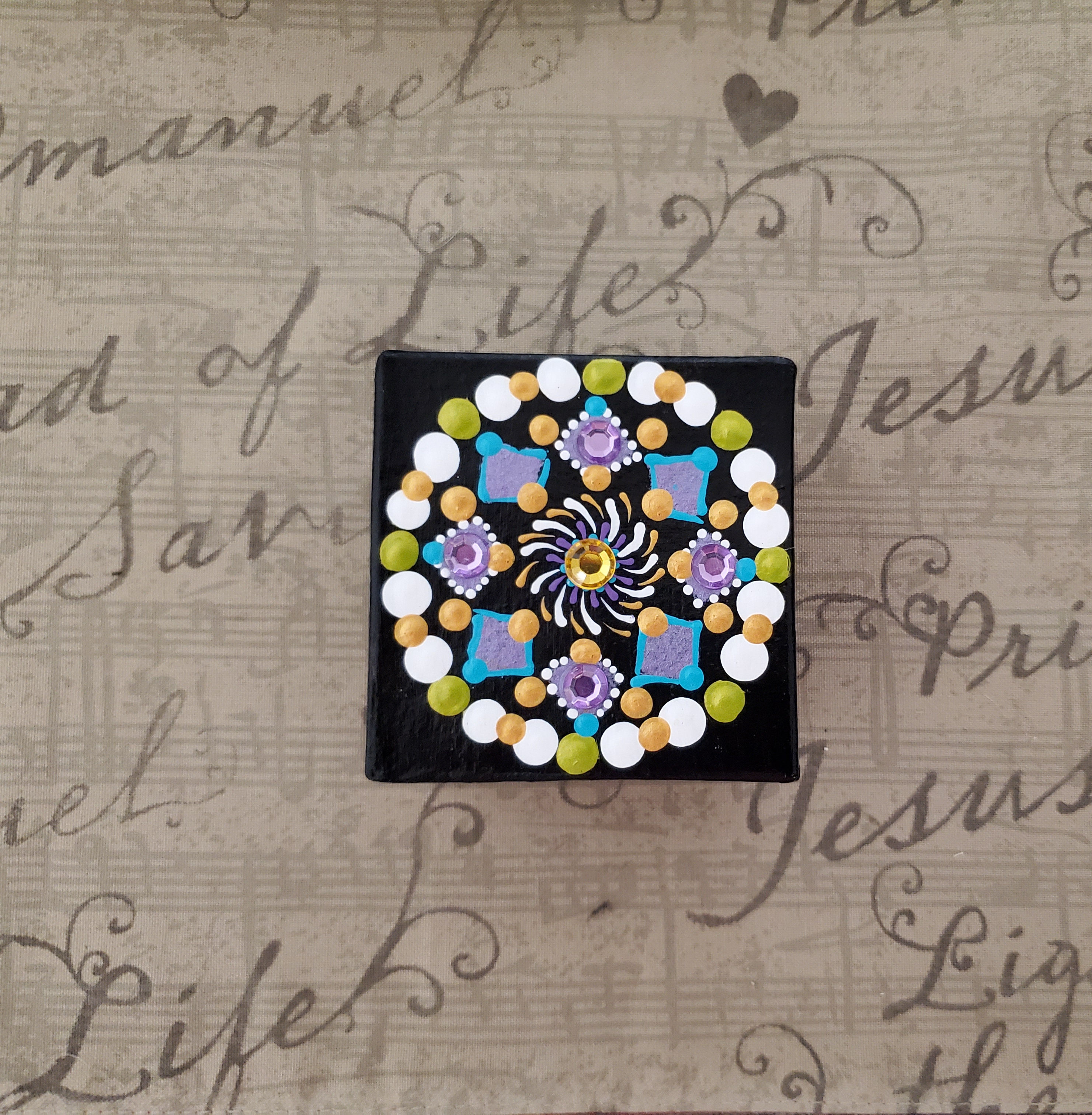 GOLD & PURPLE DOT MANDALA BOX