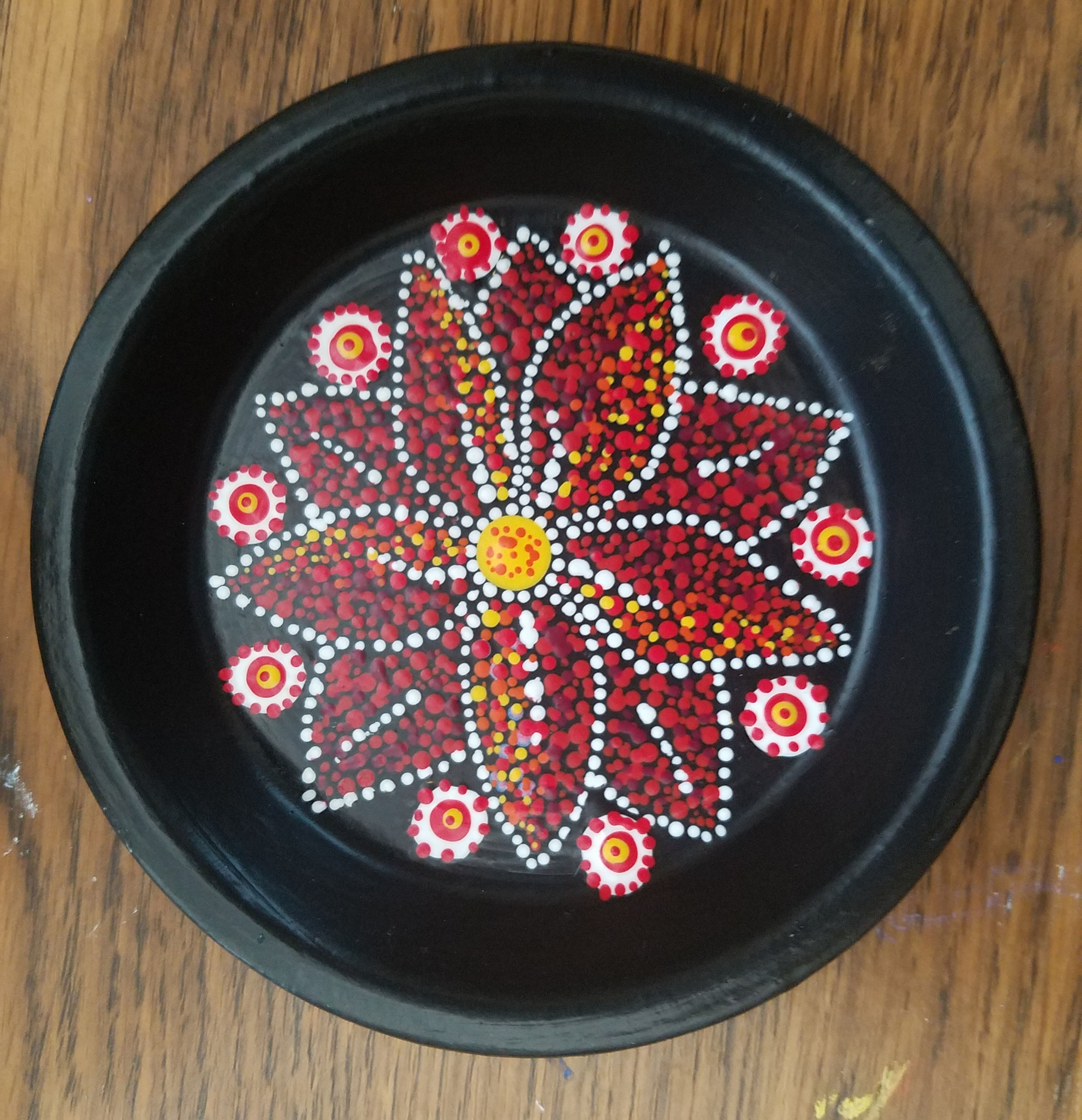 JEWELRY HOLDER RED DOT FLOWER - SOLD