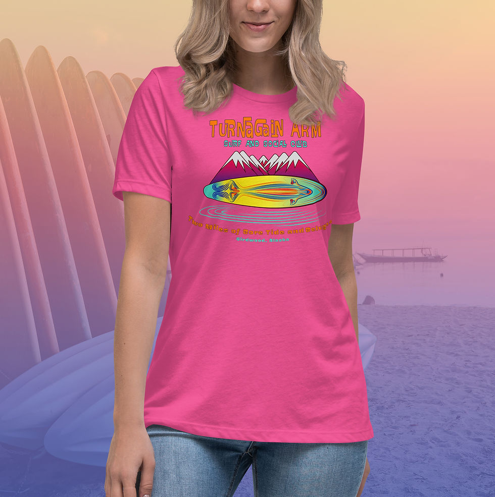 Thumbnail: My Turnagain Arm Surf and Social Club Design on Relaxed-fit Women’s T