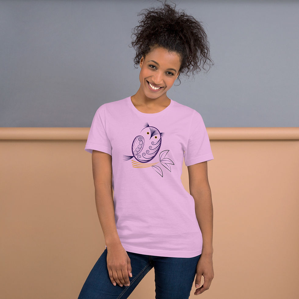 Thumbnail: Comfortable unisex T with Saw-whet Owl Simplicity Design