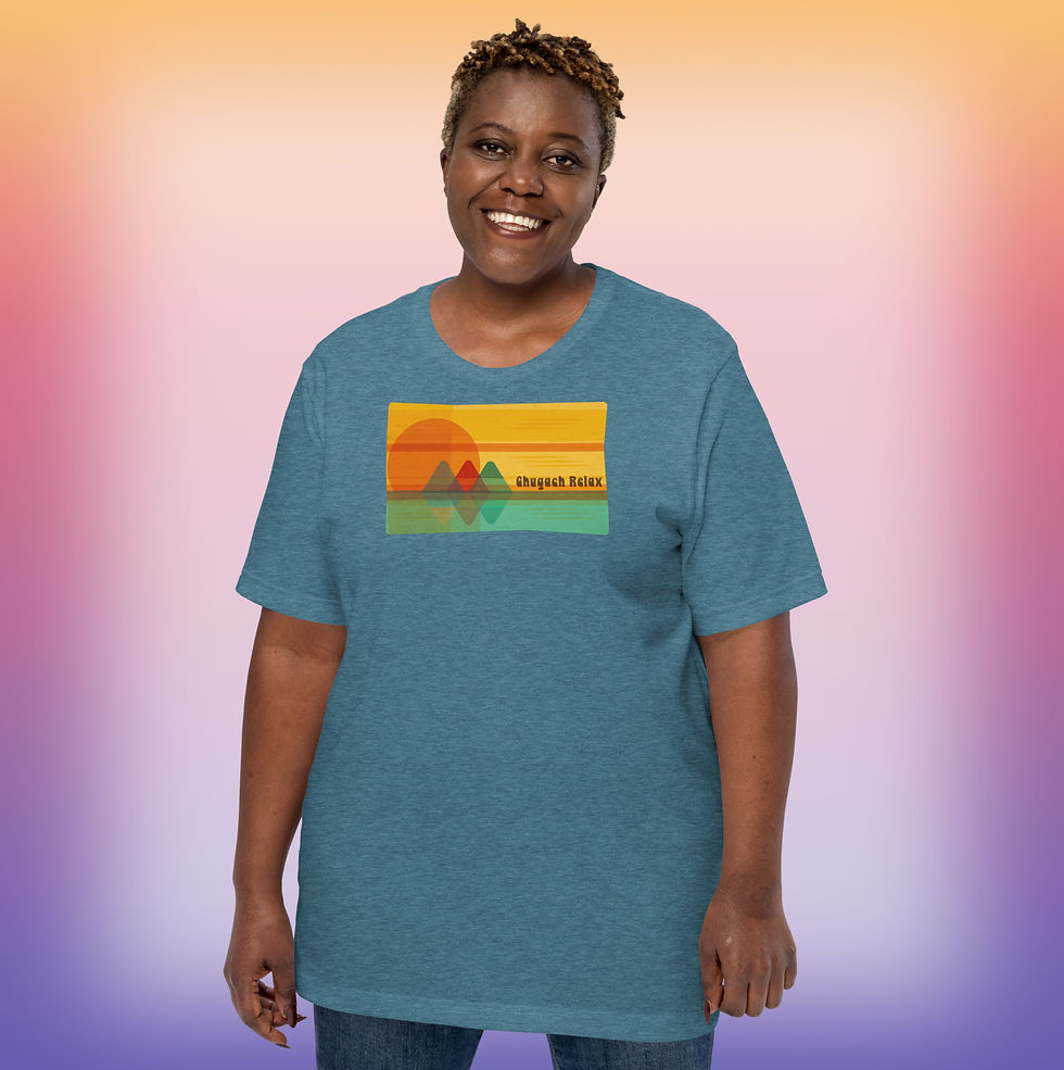 Thumbnail: Comfortable unisex Ts with my abstract Chugach Mountain design.