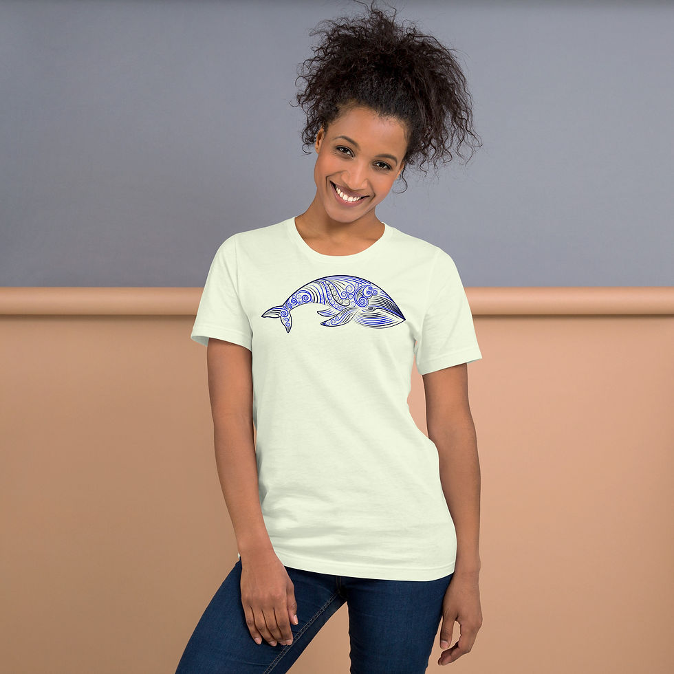 Thumbnail: Original Whale Calligraphy design on soft and comfortable unisex Ts.