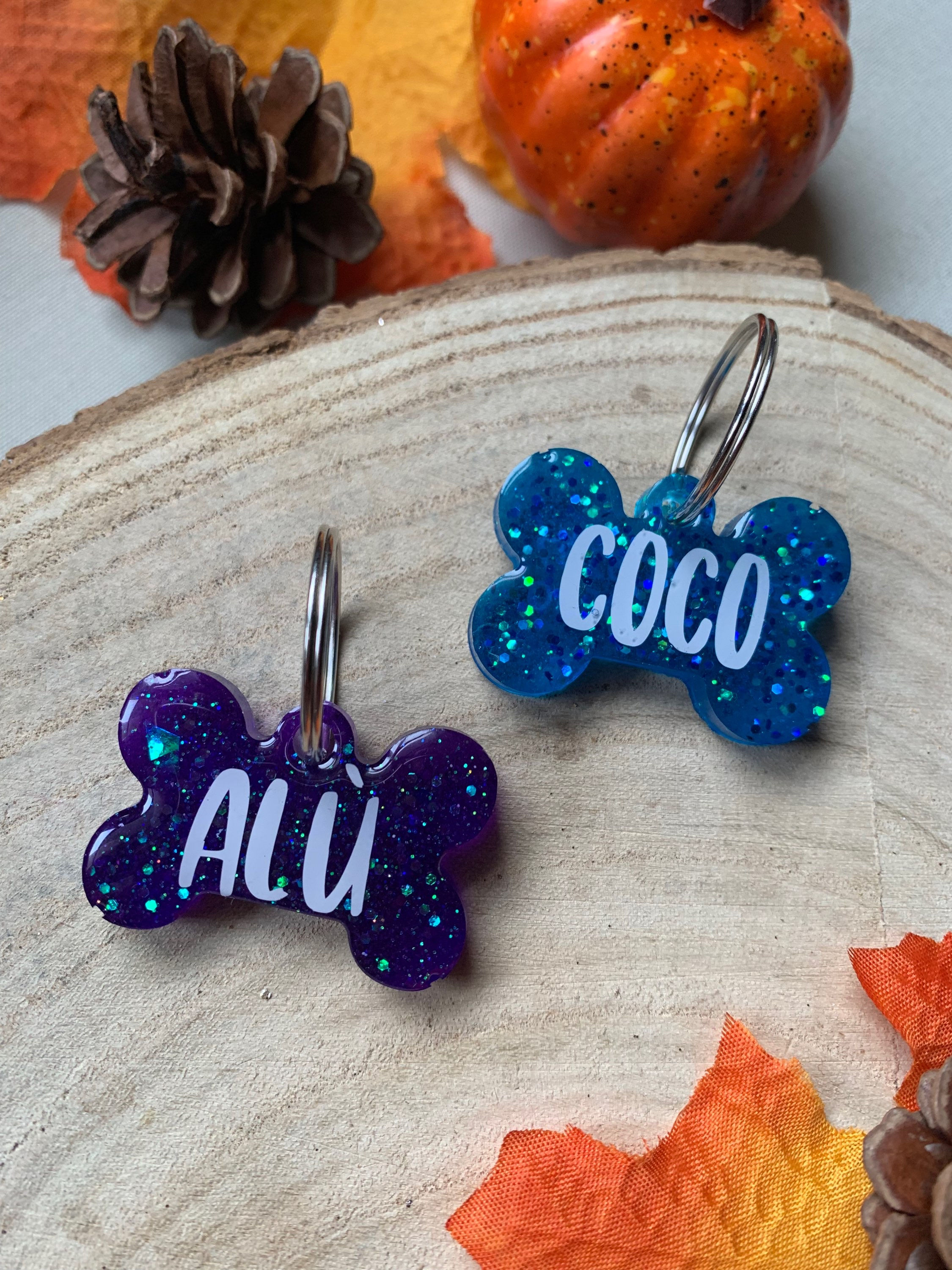 Targhetta per cani glitterata