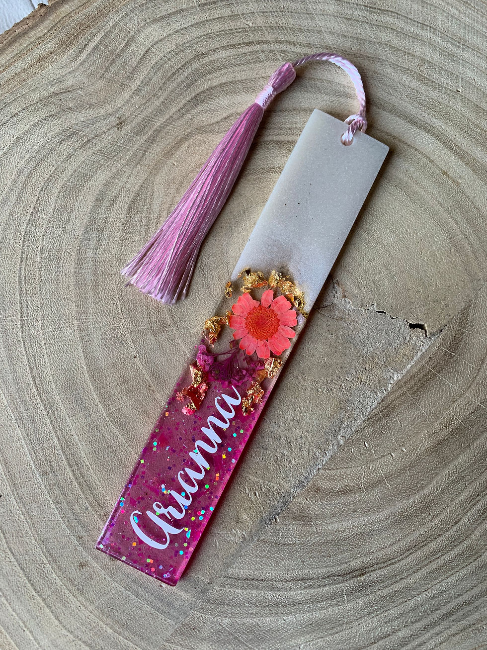 Miniatura: Segnalibro con Glitter e Fiori