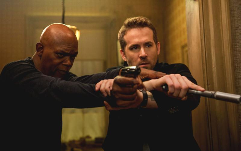 Samuel L. Jackson and Ryan Reynolds in The Hitman's Bodyguard