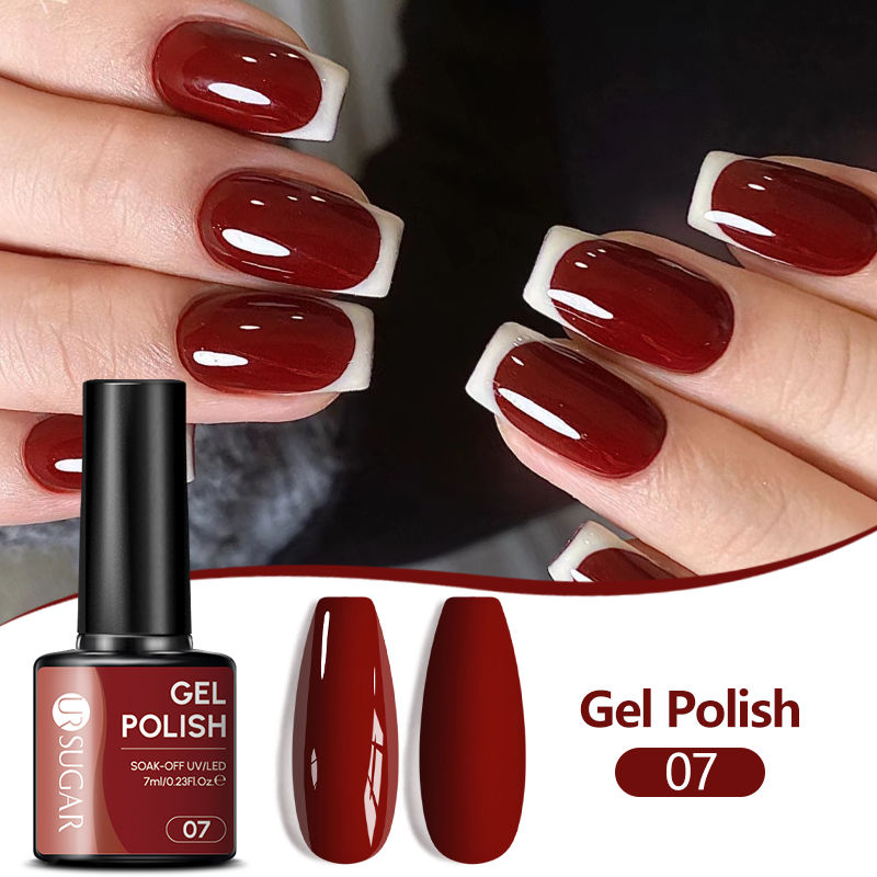 Thumbnail: Nail Gel Polish Red Dark Semi Permanent
