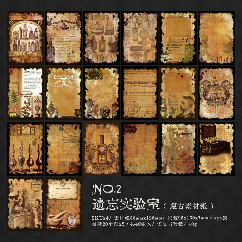 Thumbnail: Retro Style Paper Gothic Journal Decor Pack