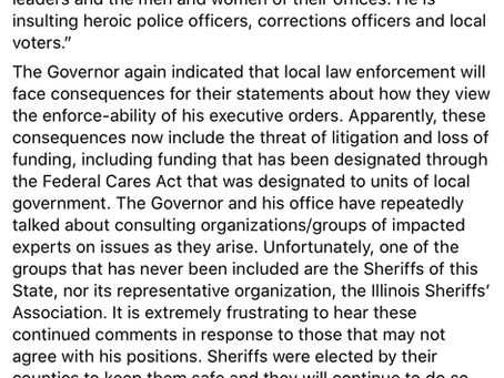 Illinois Governor J.B. Pritzker to Law Enforcement: “Obey me, or else!”