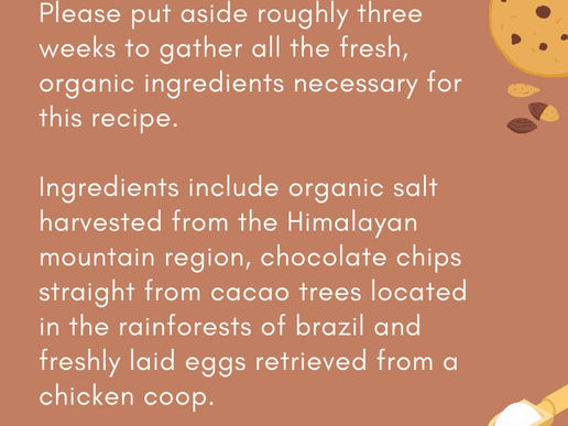 PLEASE READ THE DISCLAIMER BEFORE STARTING OUR ORGANIC COOKIE RECIPE