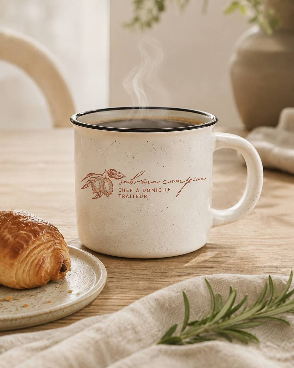 Aperçu de la tasse de camping Sabrina Campion Traiteur | Campfire mug preview
