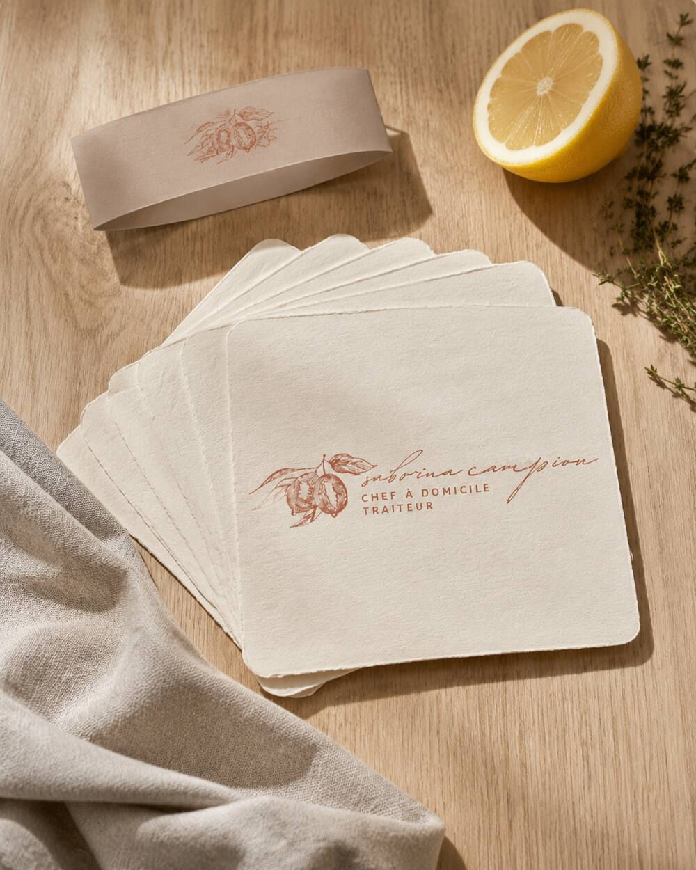 Aperçu des cartes-recettes Sabrina Campion Traiteur | Recipe card set preview