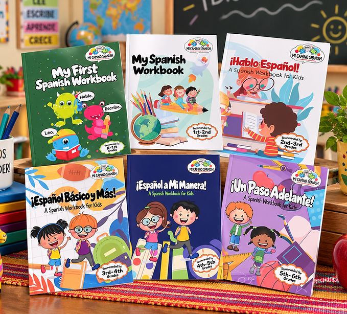 Colorful Spanish Classroom Workbook Display.png