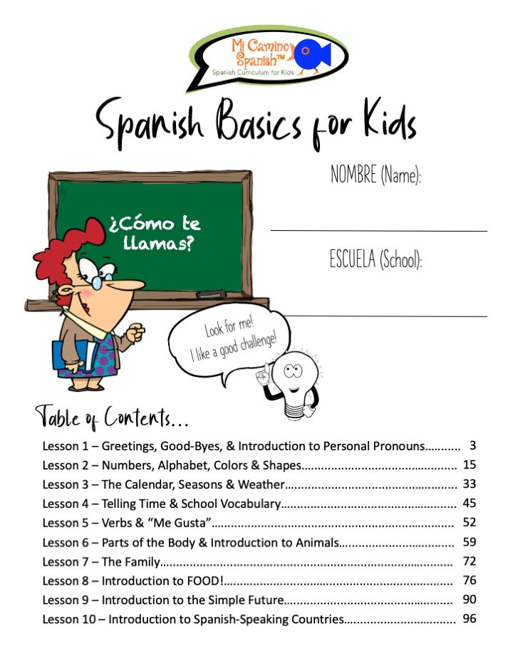 Spanish Basics Workbook for Kids, Book 1 (Grades 1 & up ...