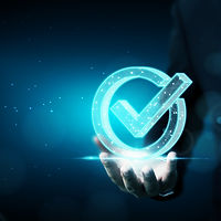 Standard quality control certification assurance guarantee. Concept of internet business t