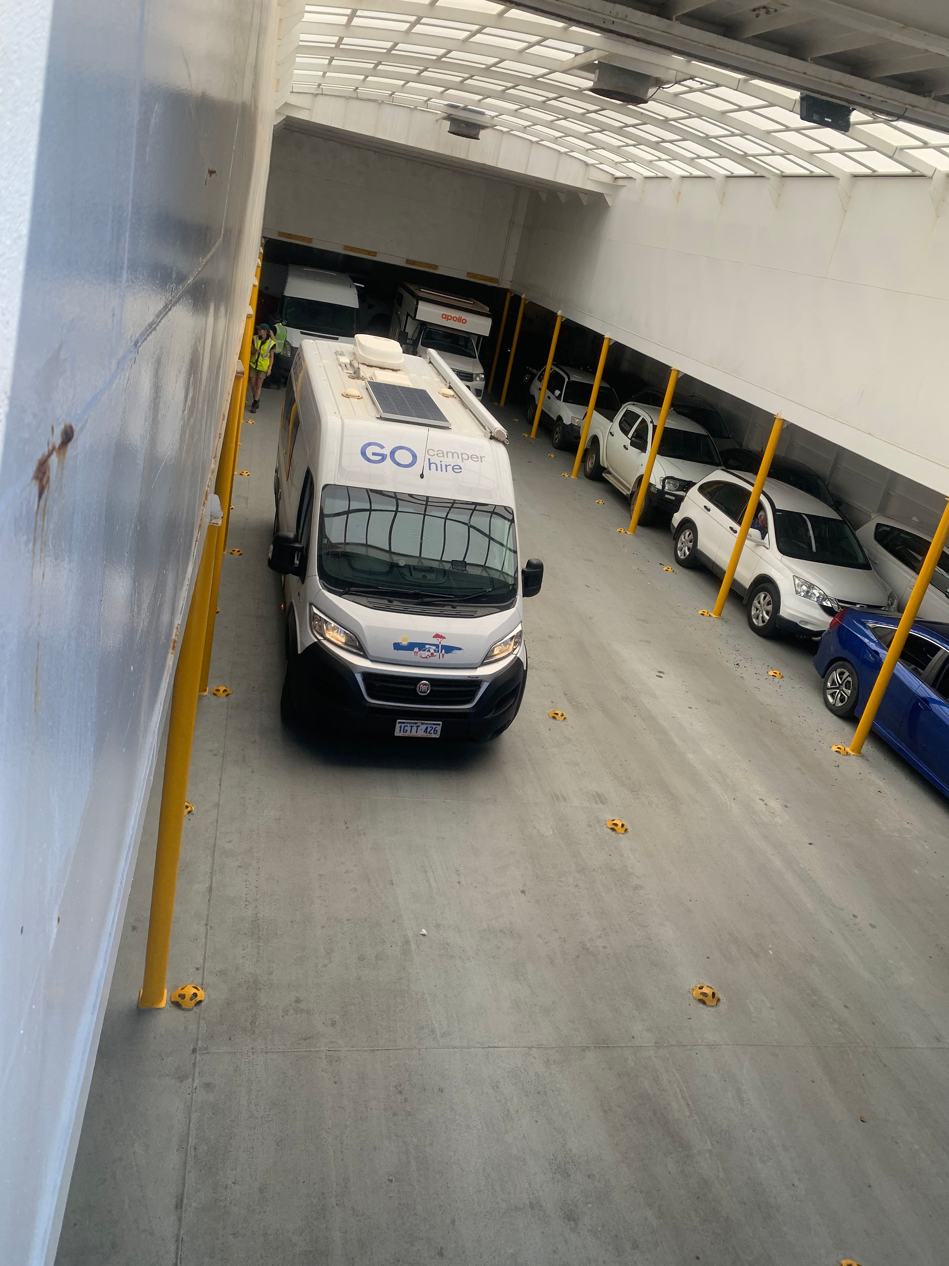rückwärts auf Fähre fahren