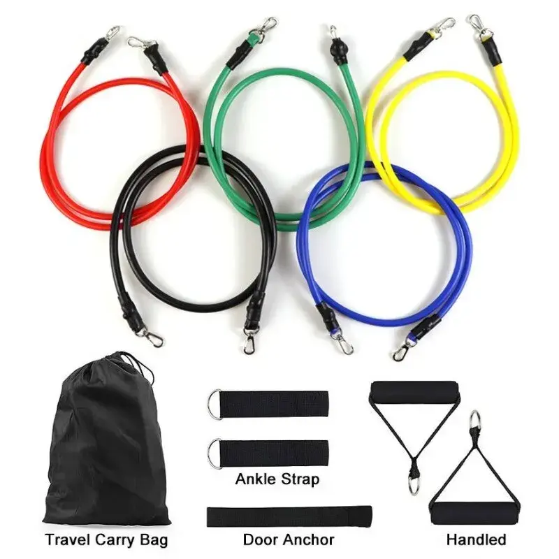 11-piece resistance bands set with workout accessories