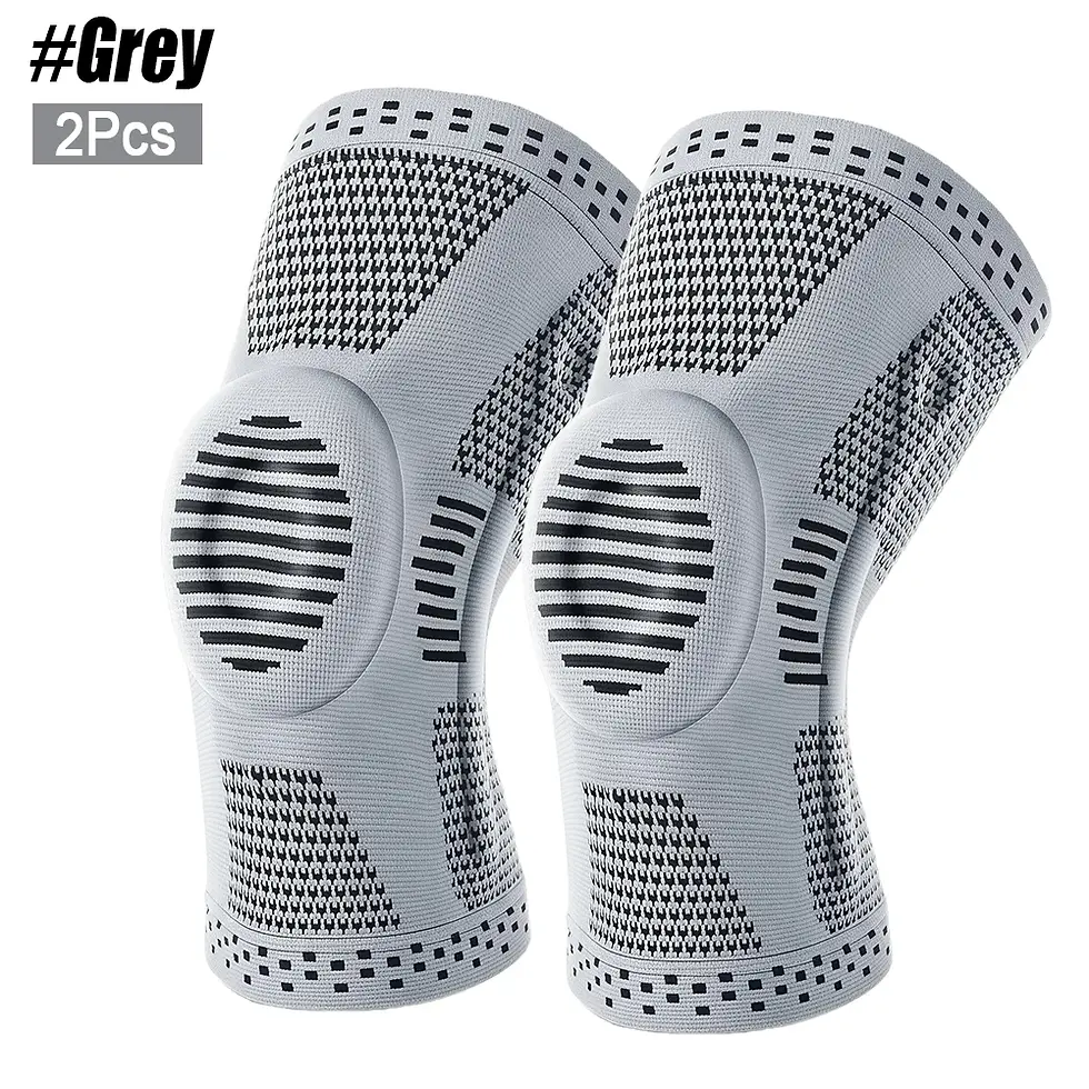 Thumbnail: 1/2Pcs Sport Compression Knee Support Brace Patella Protector Knitted Silicone