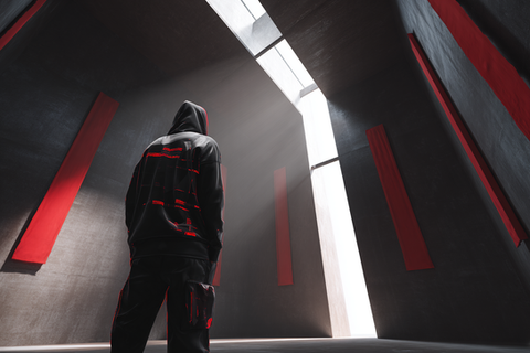 Person with Hoodie, Atmosphere, Lightrays, Mystic