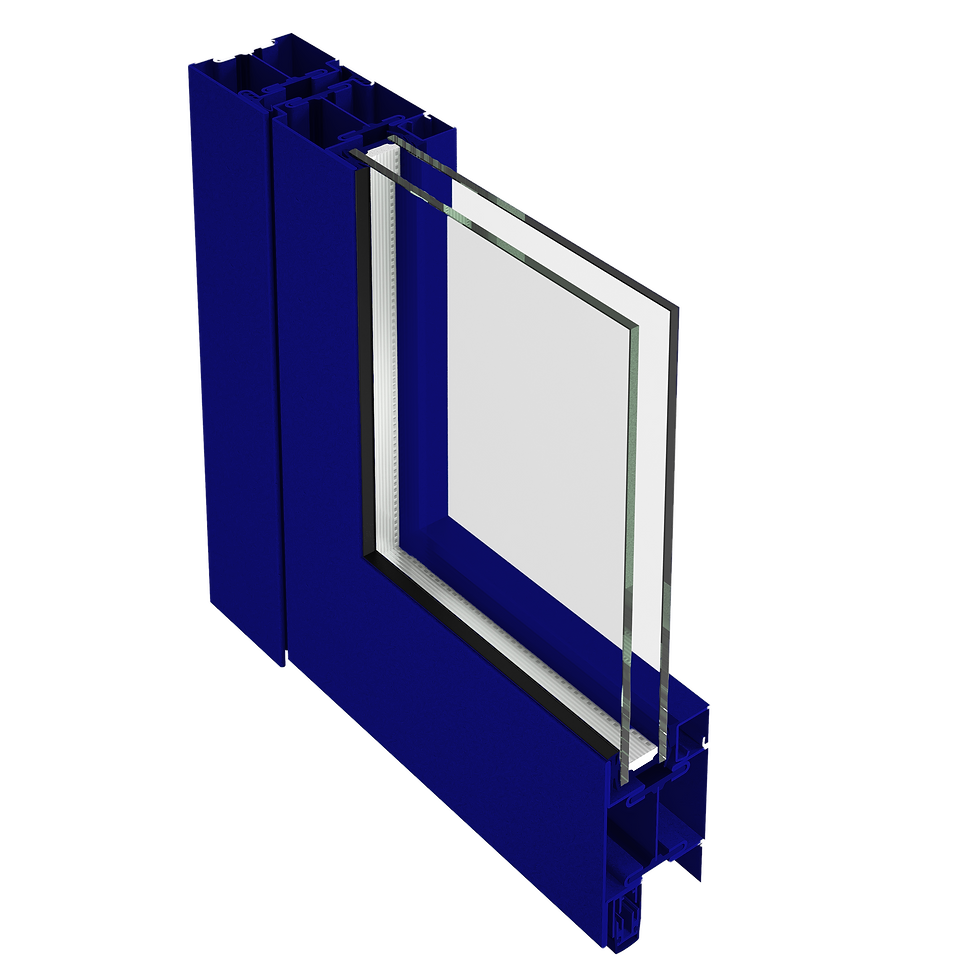 Chassis vitrage bleu outremer