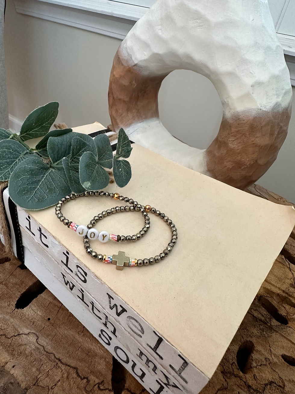 Gold Hematite with Multi-colored Heshi Accent