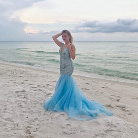 green emerald velvet dress Betsy & Adam Women's Long Ruched Off-The-Shoulder Gown - Gold main image 0