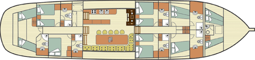 Layout of the yacht Cevri Hasan 5