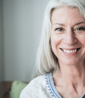 Smiling Mature Woman with Gray Hair