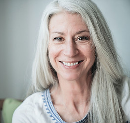 Smiling Mature Woman with Gray Hair
