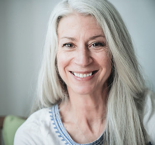 Smiling Mature Woman with Gray Hair