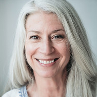 Smiling Mature Woman with Gray Hair