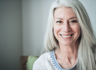 Smiling Mature Woman with Gray Hair