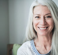 Smiling Mature Woman with Gray Hair